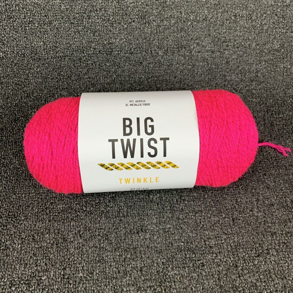 Big Twist Twinkle Yarn Hot Pink Weight #4 100% Acrylic 6oz/380yds Addy